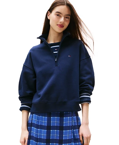 Tommy Jeans Women's Boxy Cotton Flag-Logo Sweatshirt