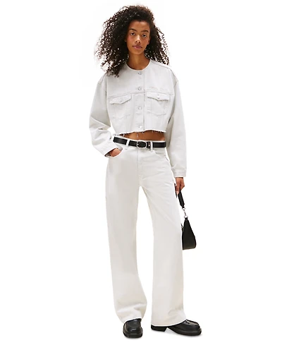 Tommy Jeans Women's Oversize Collarless Crop Jacket