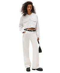 Tommy Jeans Women's Oversize Collarless Crop Jacket