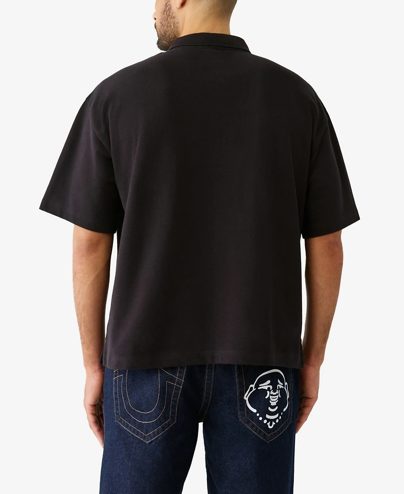 True Religion Men's Short Sleeve Overt Patch Polo Shirt