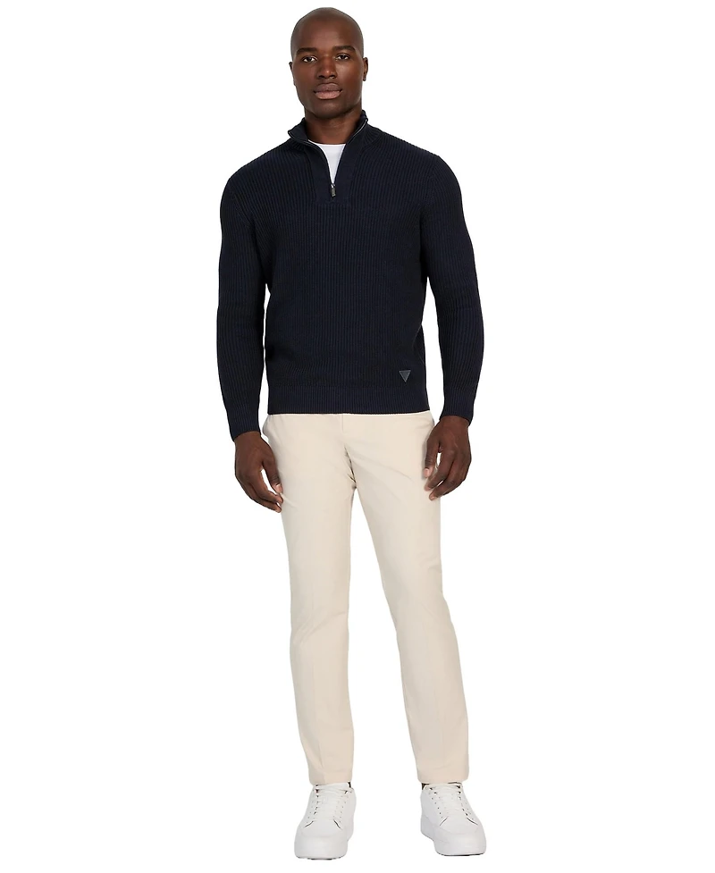 Guess Men's Headley Half Zip Mock Sweater