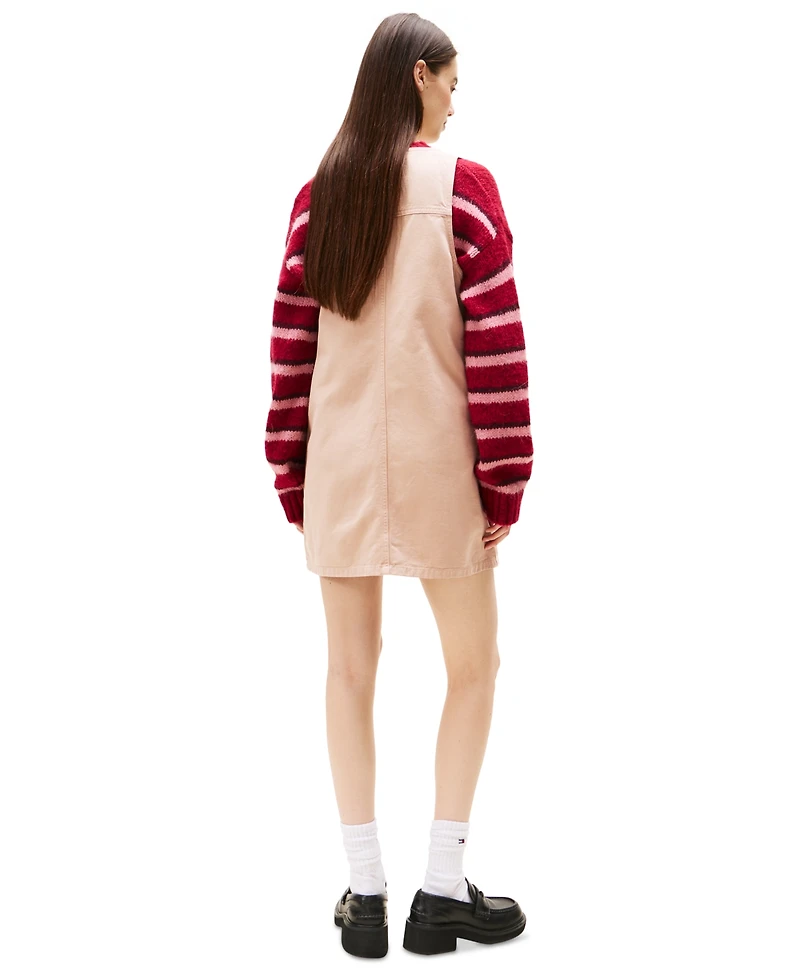 Tommy Jeans Women's Cotton Pinafore Sleeveless A-Line Dress