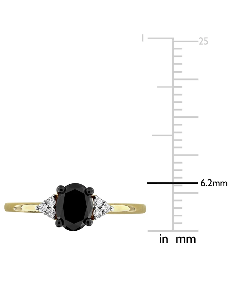 Black Diamond Oval Engagement Ring (1 ct. t.w.) 14k Gold