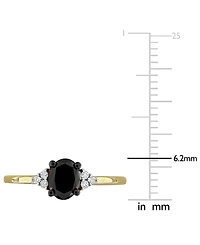 Black Diamond Oval Engagement Ring (1 ct. t.w.) 14k Gold