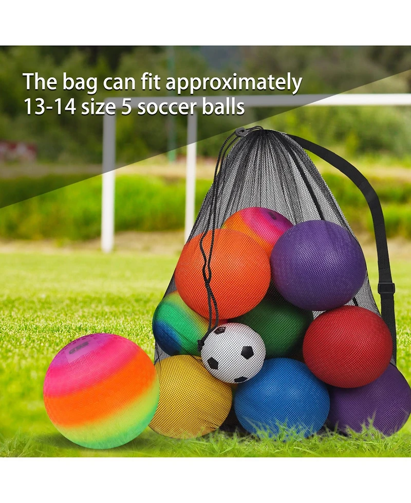 30" x 40" Extra-Large Mesh Sports Ball Drawstring Bag with Adjustable Shoulder Strap (Several Colors Available