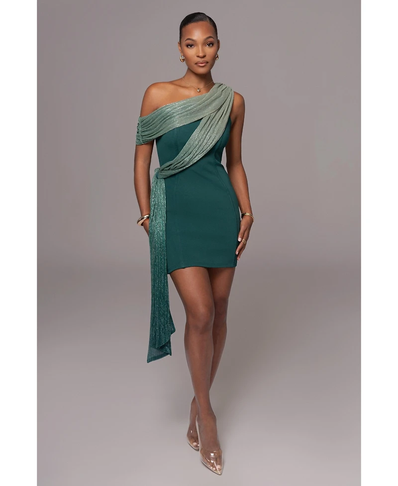 Jluxlabel Women's Asymmetric Drape Mini Dress