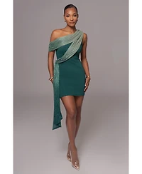 Jluxlabel Women's Asymmetric Drape Mini Dress