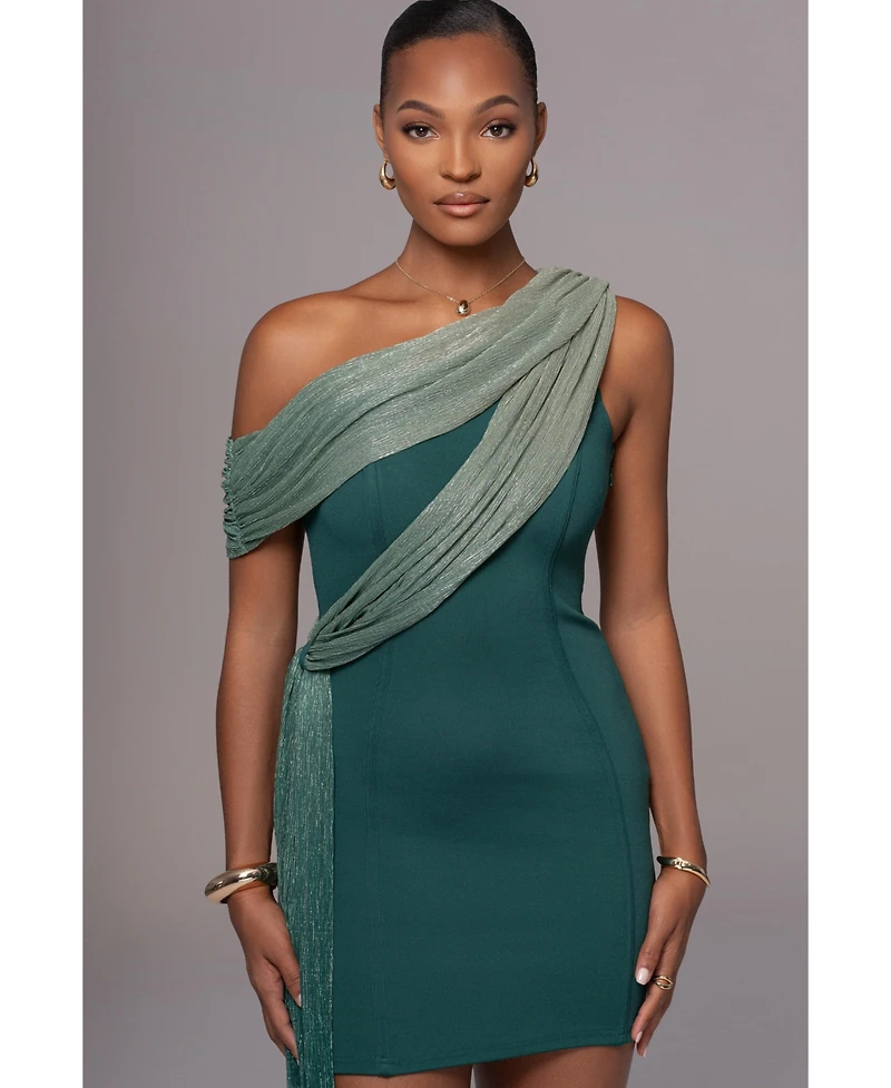 Jluxlabel Women's Asymmetric Drape Mini Dress