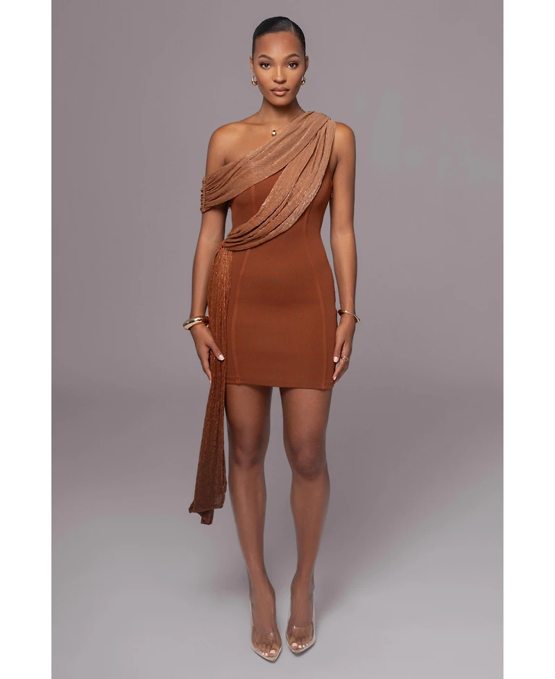 Jluxlabel Women's Asymmetric Drape Mini Dress