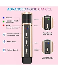 ZealSound Studio Condenser Microphone with Stand, Built-in Sound Card, Echo Recording for Phone, Pc, YouTube, Karaoke, Live Stream (Gold)