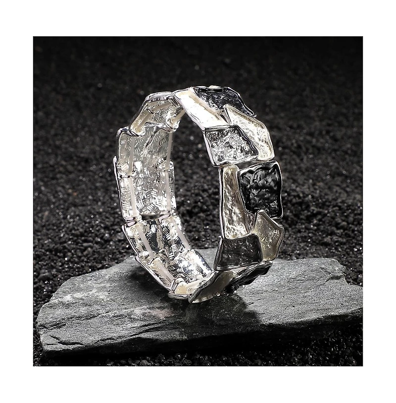 Sohi Metallic Textured Bangle Bracelet