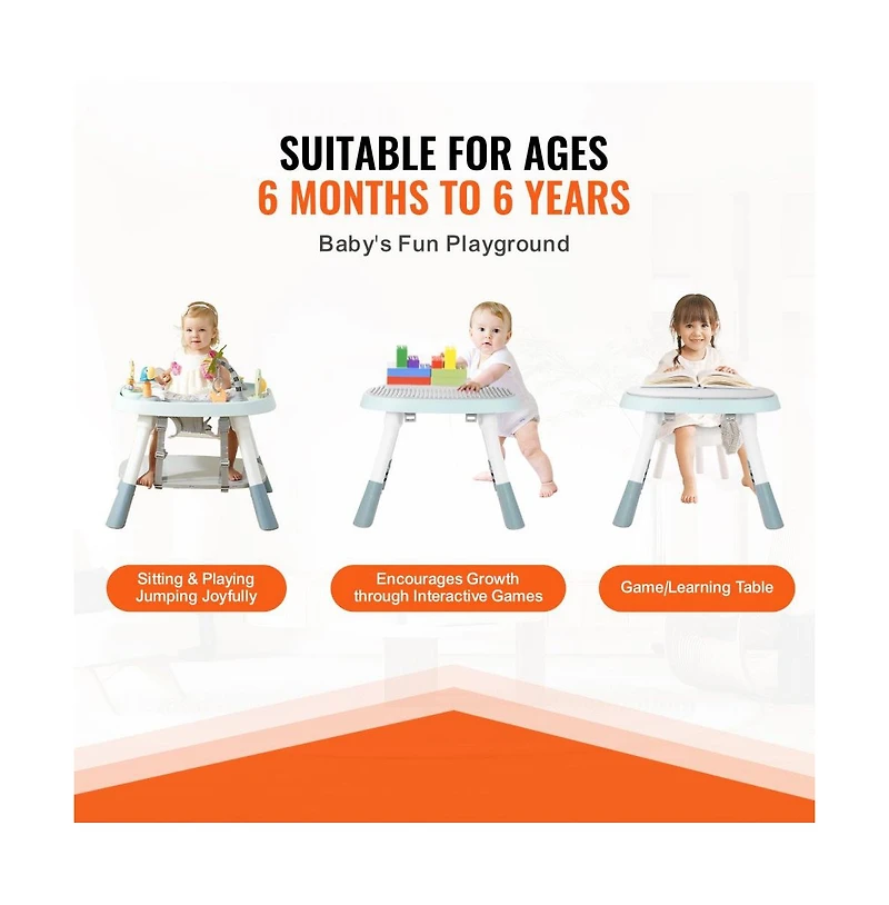 Slickblue Kids Activity Center Interactive Play Center Table with Toys Music Songs