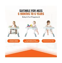 Slickblue Kids Activity Center Interactive Play Center Table with Toys Music Songs