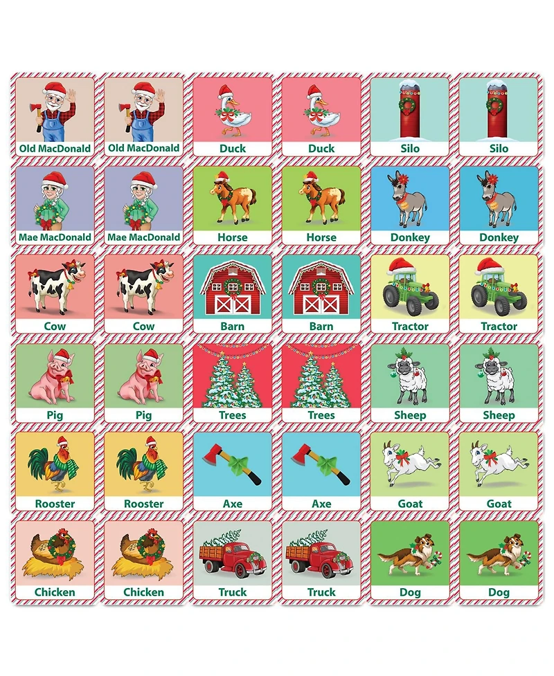 Old MacDonald's Farm Christmas Matching Game