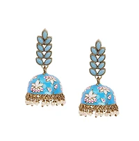 Sohi Floral-Enamel Drop Earrings