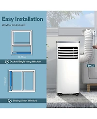 Zafro 10,000 Btu Portable Ac, 3-in-1, Cools 450 Sq.Ft, Fast Cooling, Sleep Mode, Timer, Remote, Quiet