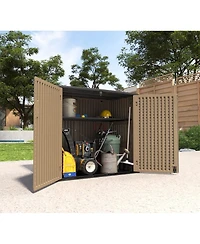 Mondawe 34.3"D x 53.2"W 47.1"H Resin Outdoor Storage Shed with Reinforced Floor