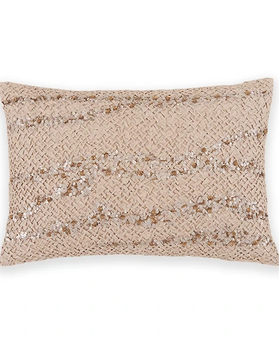 Donna Karan Home Hand Smocked Sequins Decorative Pillow, 20" x 14"