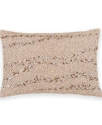 Donna Karan Home Hand Smocked Sequins Decorative Pillow, 20" x 14"