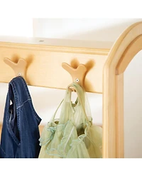 Guidecraft EdQ Dress Up Storage with Bins - Natural: Wooden Montessori Closet Organizer for Costumes and Kids' Pretend Play Toys