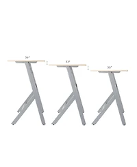 Guidecraft Standing Collaboration Desk for Kids and Adults: Adjustable Height Birch Plywood Table with Metal Legs for Home, Office, Classrooms and Mor