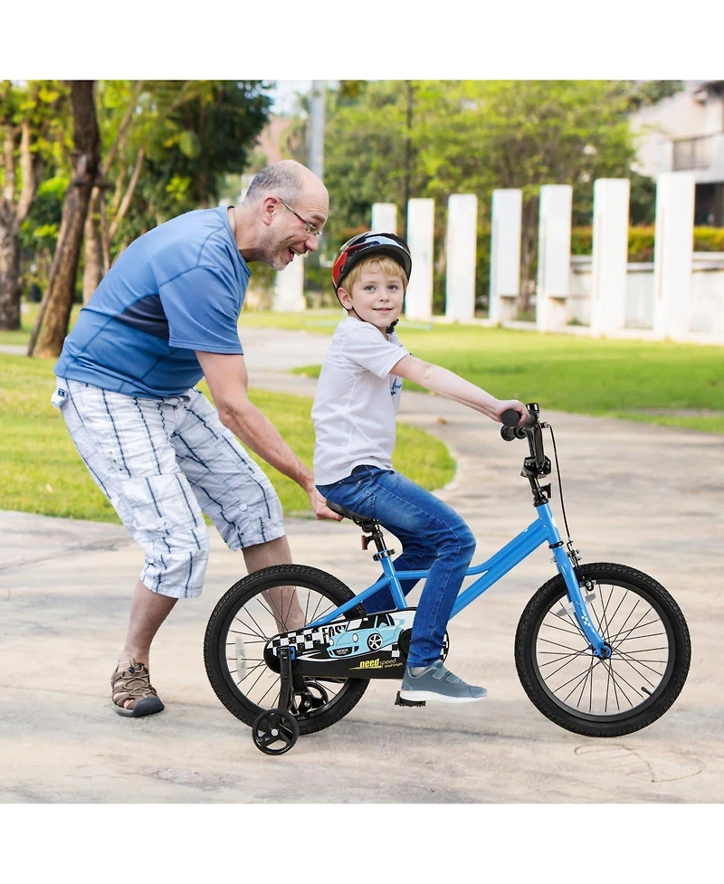 18 Inch Kids Bike with Removable Training Wheels for Aged 3-8 Years Old