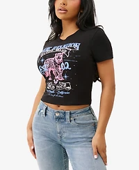 True Religion Women's Crystal Leopard Baby T-Shirt