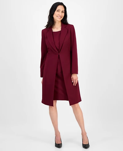 Le Suit Women's Topper Jacket & Sleeveless Dress Set, Regular Petite