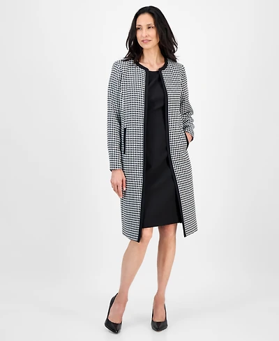 Le Suit Women's Houndstooth Topper Jacket & Sleeveless Dress