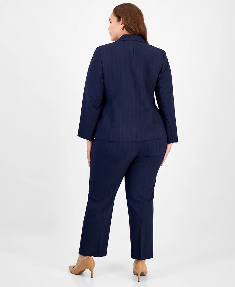 Le Suit Women's Notch-Collar One-Button Pantsuit Set