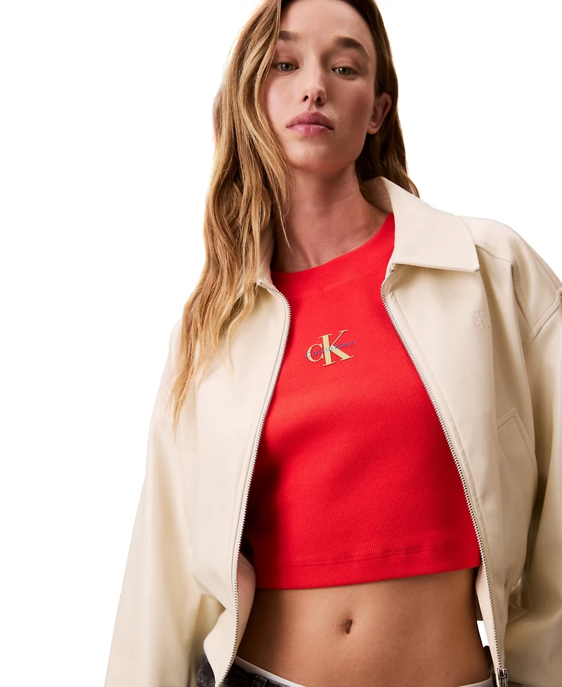 Calvin Klein Jeans Women's Monogram Logo Baby T-Shirt