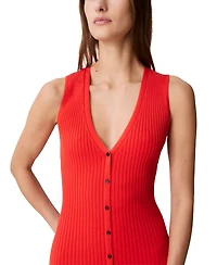 Calvin Klein Jeans Women's Rib-Knit Sleeveless Midi Dress