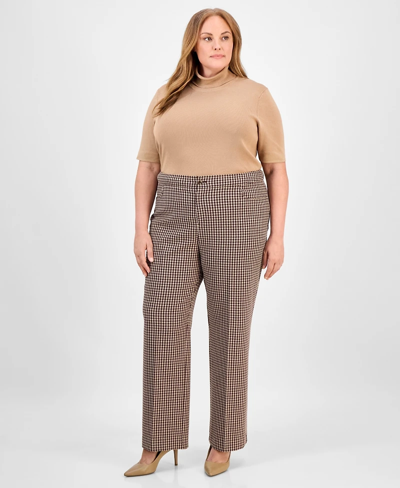 Anne Klein Plus Houndstooth Bootcut Pants