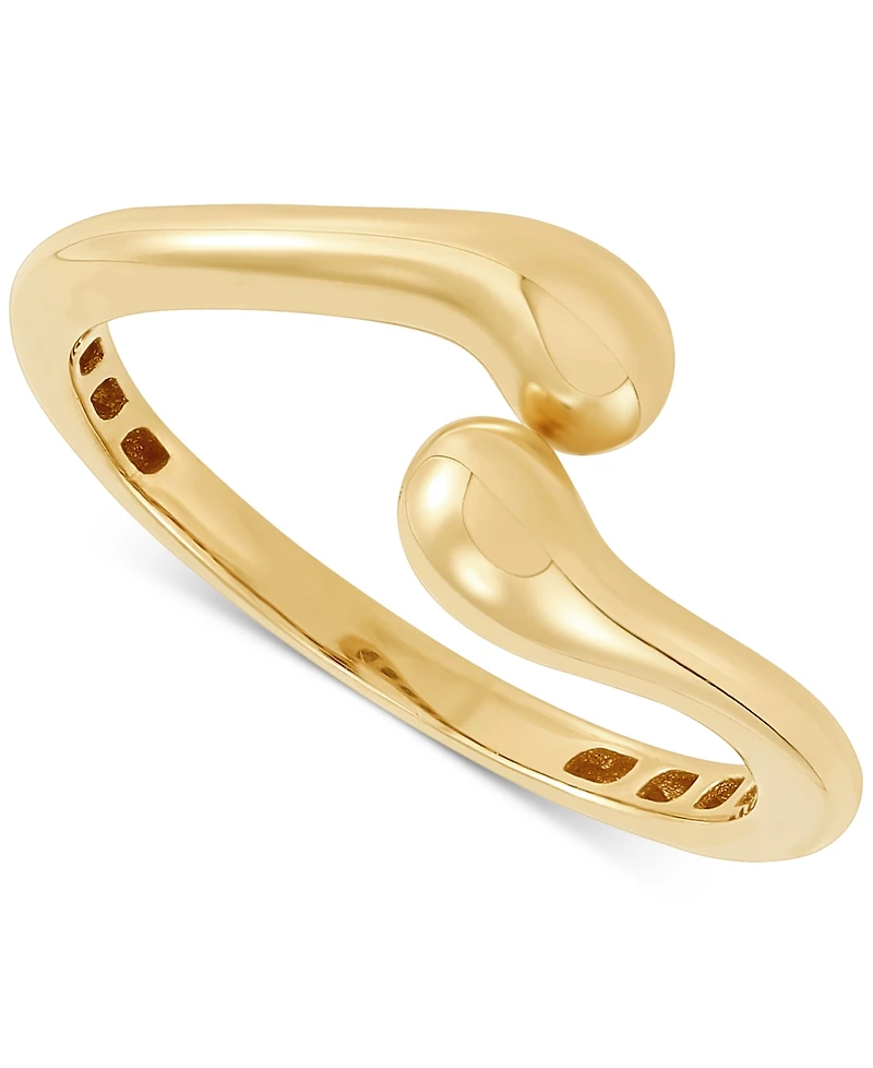Polished Flared End Skinny Bypass Fashion Ring in 10k Gold
