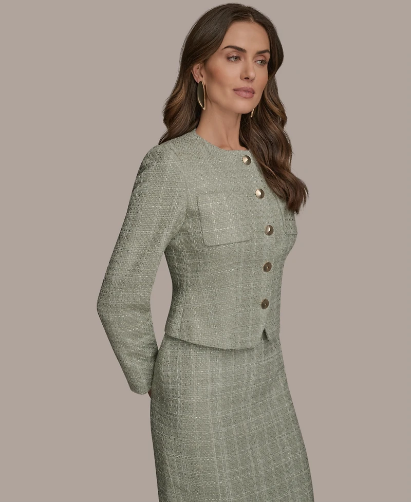 Donna Karan New York Women's Collarless Tweed Jacket