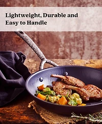 Alva Artist 2pc Carbon Steel Frying Pan Set - Artisan-Forged Handle (9.5" & 11")