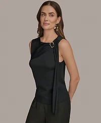 Donna Karan New York Women's Sleeveless Drape-Front Top