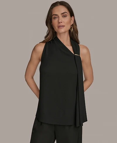 Donna Karan New York Women's Sleeveless Scarf-Tie Top