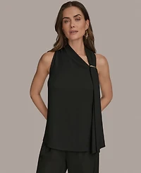 Donna Karan New York Women's Sleeveless Scarf-Tie Top