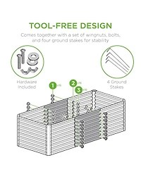 Best Choice Products 4x2x2ft Outdoor Metal Raised Garden Bed, Planter Box for Vegetables, Flowers