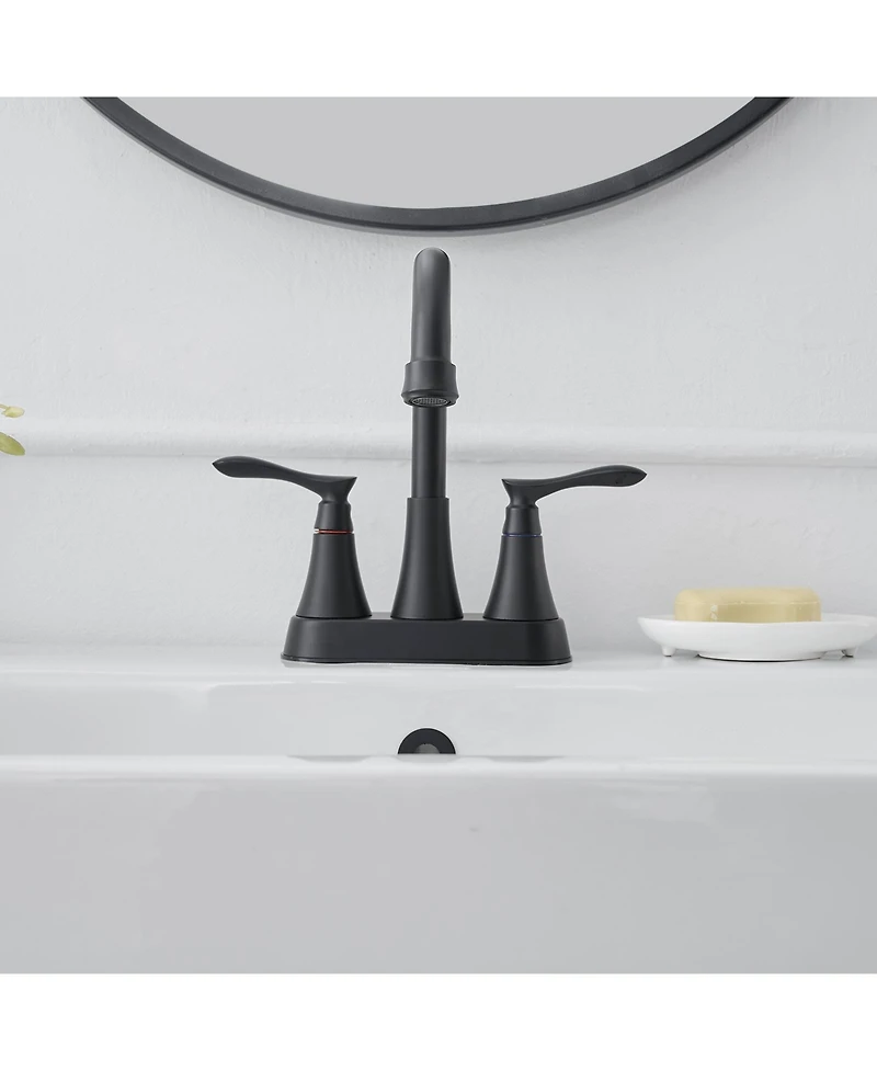 Greenspring 4 in. Centerset 2-Handle High-Arc Bathroom Faucet in Brushed Nickel