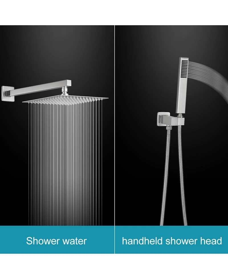 Greenspring -Spray Patterns With .5 Gpm in. Showerhead Wall Mounted Dual Shower Heads Valve Brushed Nickel