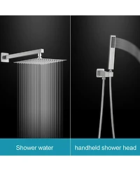 Greenspring -Spray Patterns With .5 Gpm in. Showerhead Wall Mounted Dual Shower Heads Valve Brushed Nickel