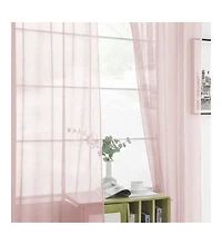 Kate Aurora Hotel Lux 2 Piece Rose Pink Rod Pocket Sheer Curtain Panels