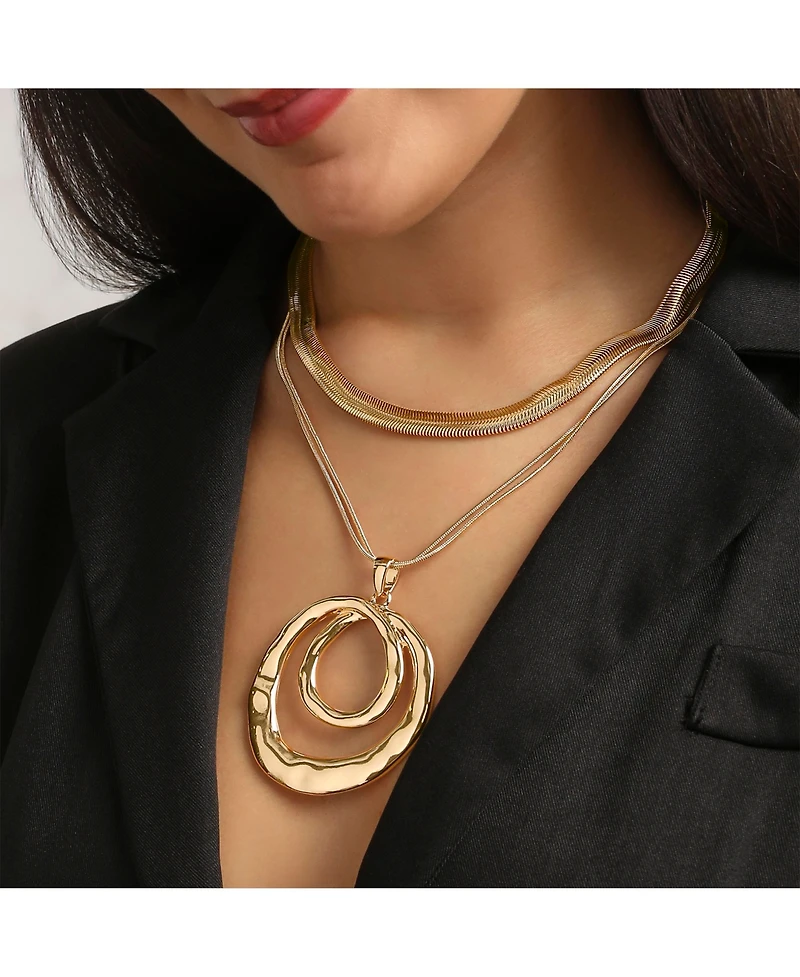 Bcbg Layered Spiral Pendant Necklace