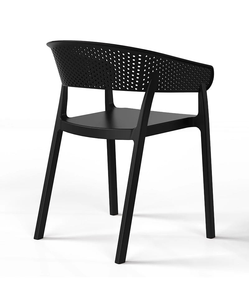WestinTrends Outdoor Modern Stackable Plastic Resin Patio Dining Armchair (Set of 2