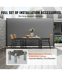 Slickblue Retractable Side Awning Outdoor Privacy Screen Uv Block Waterproof Divider for Patio