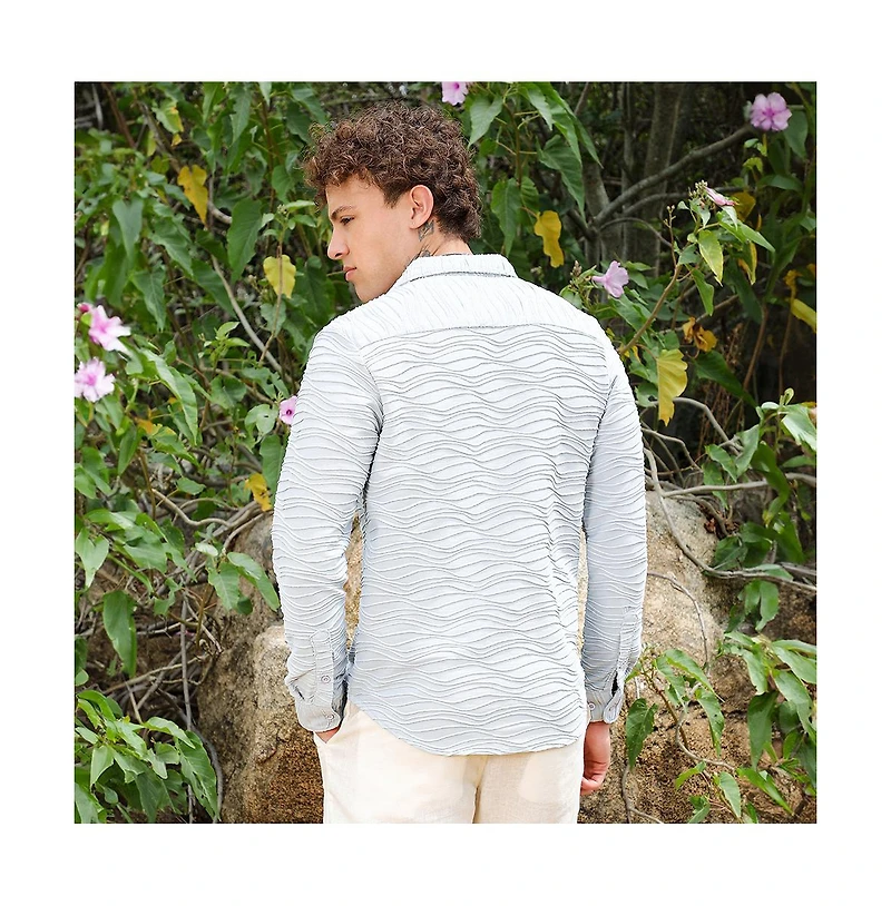 Campus Sutra Men's Self-Design Wave Shirt