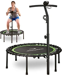 Lifepro JumpTrack 40" Rebounder Trampoline with Jump Counter – Silent Bungee – 225/350 lb Capacity – Low-Impact Home Exercise