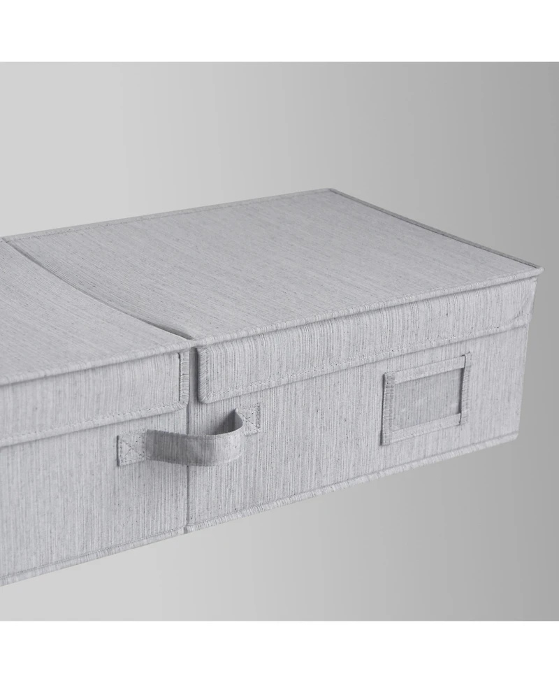 WeThinkStorage Folding Fabric Under Bed Organizer w/Double Open Lid - Clay